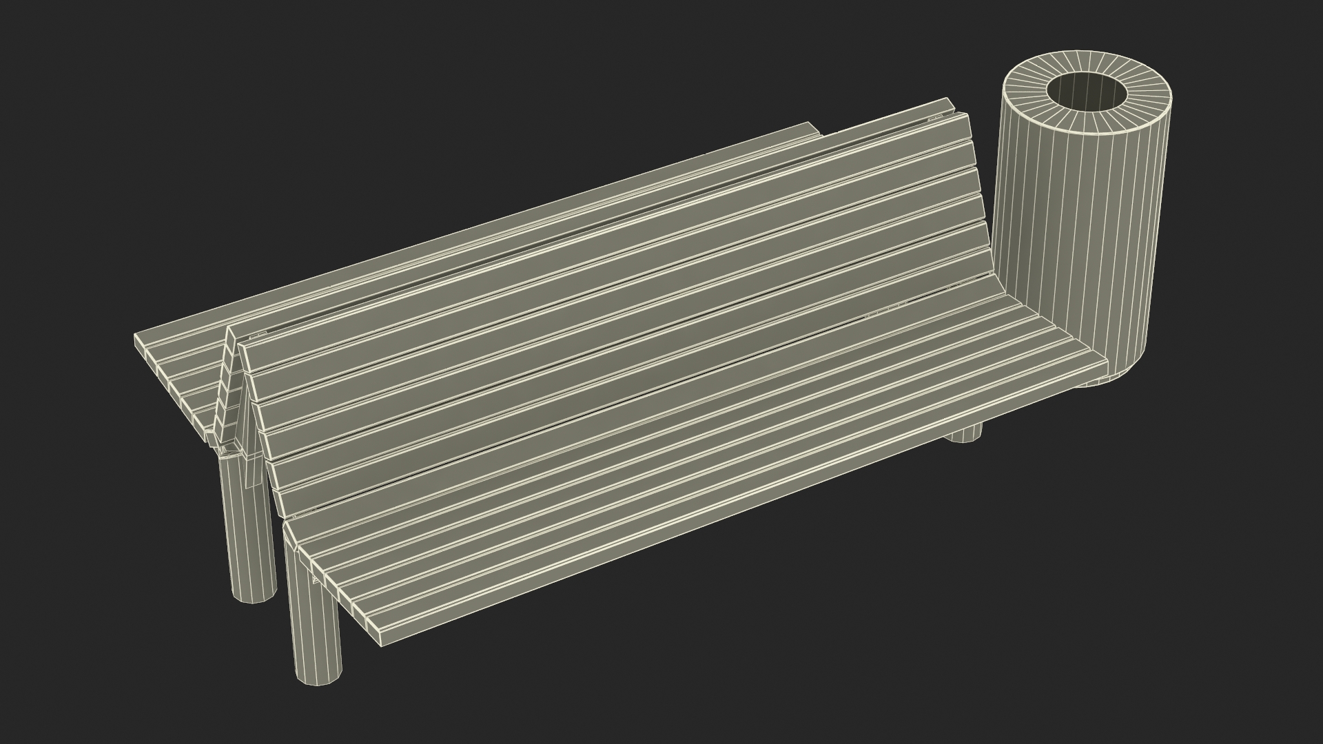 3D Double Sided Bench model