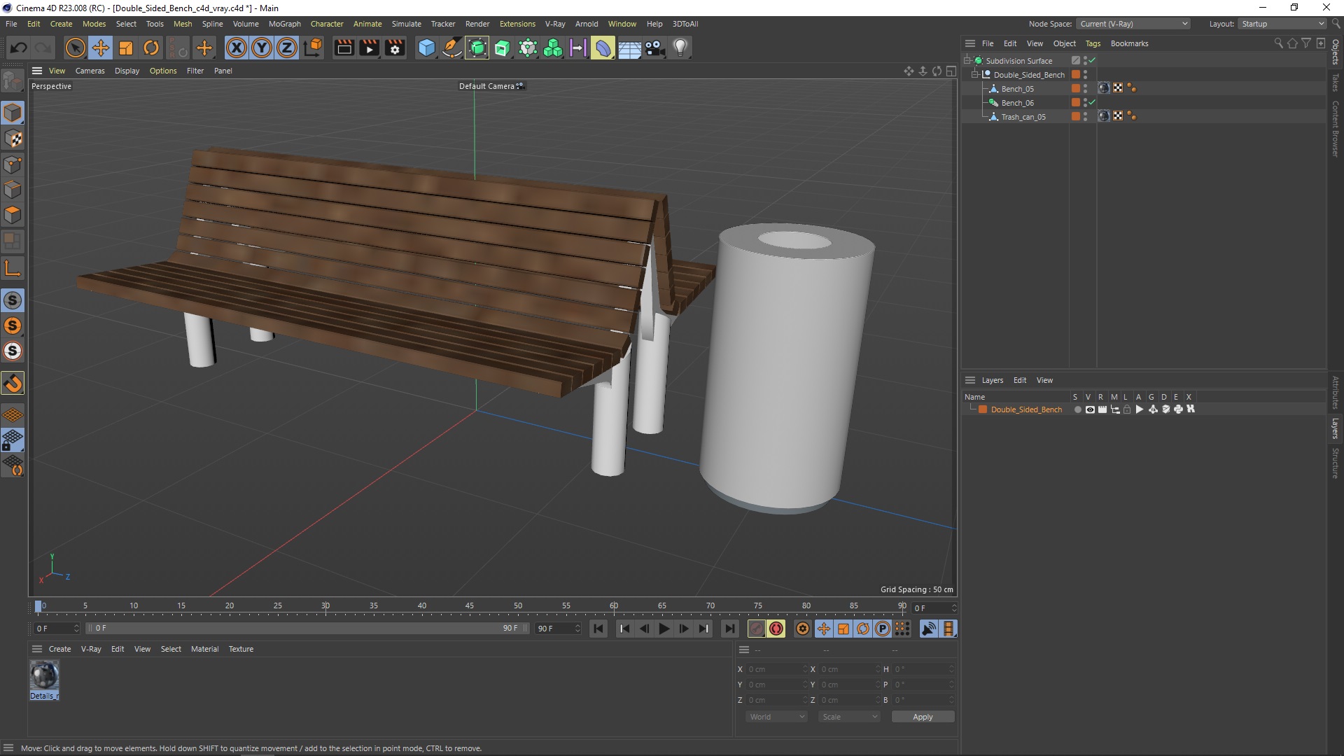 3D Double Sided Bench model