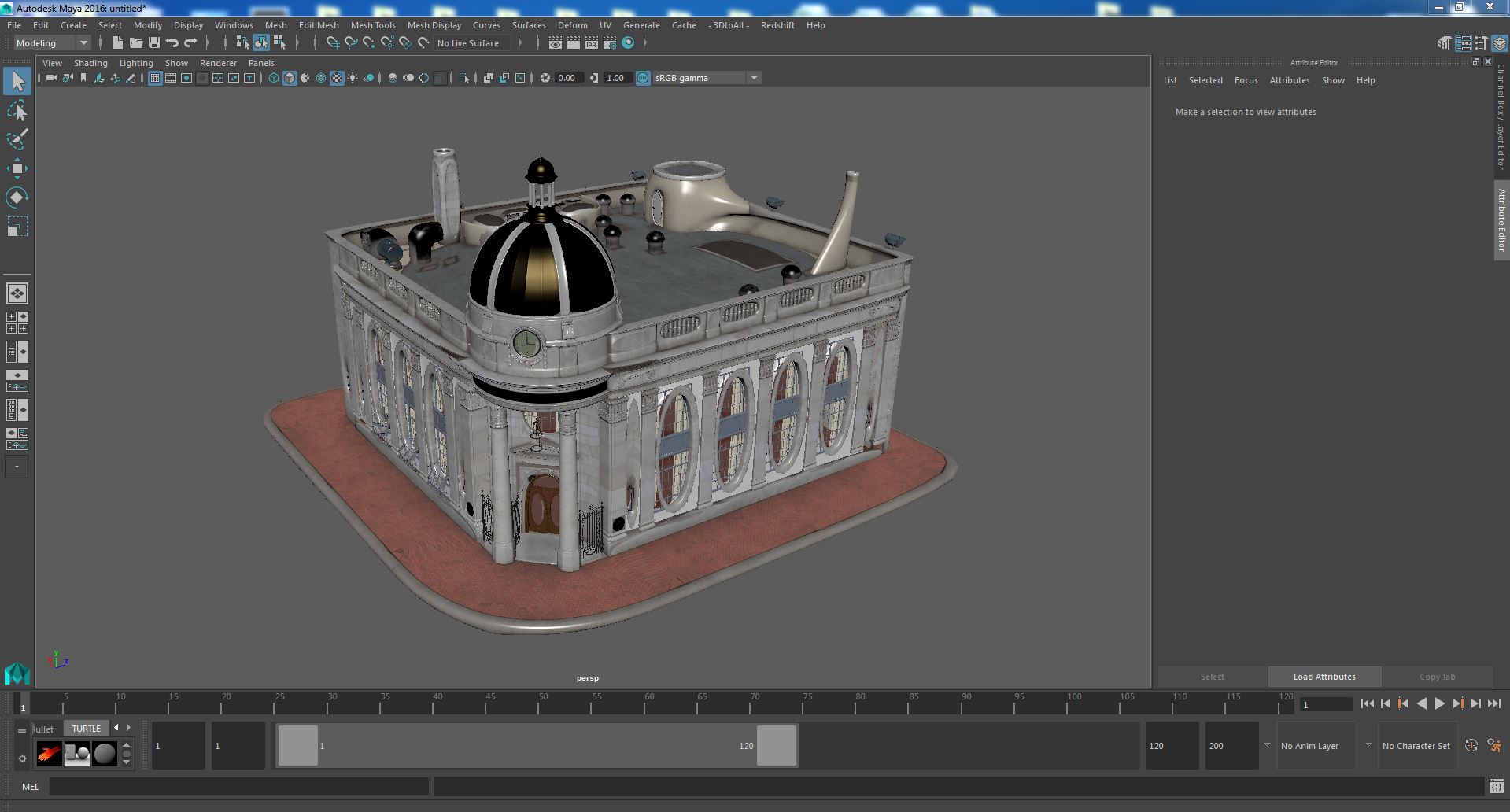 Old and Classic Bank Building 3D model