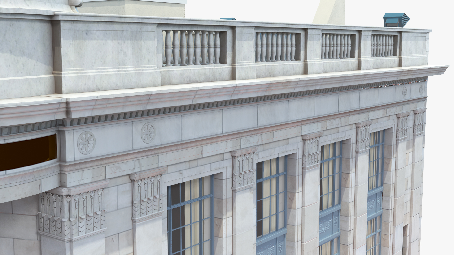 Old and Classic Bank Building 3D model