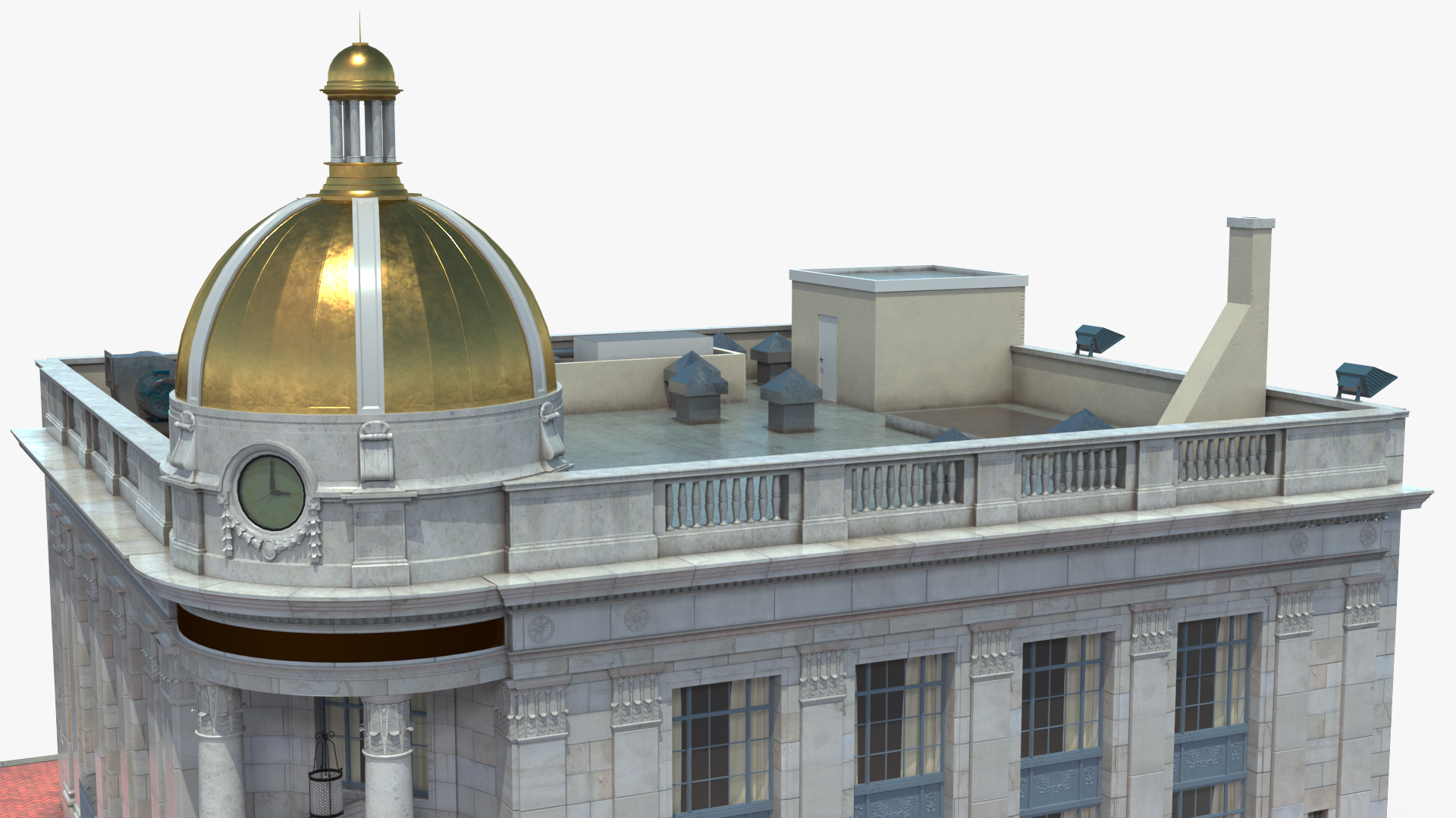 Old and Classic Bank Building 3D model