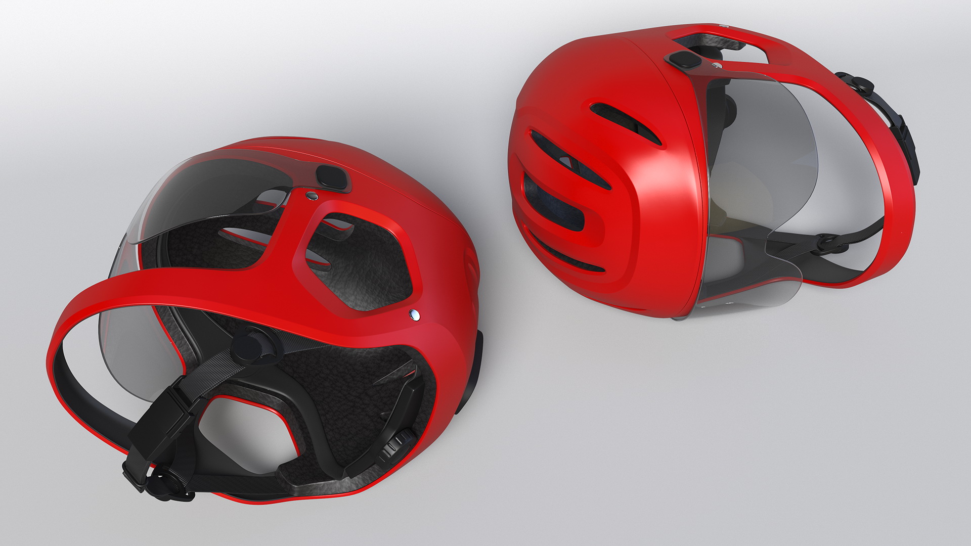 Full-Face E-Bike Helmet Red 3D