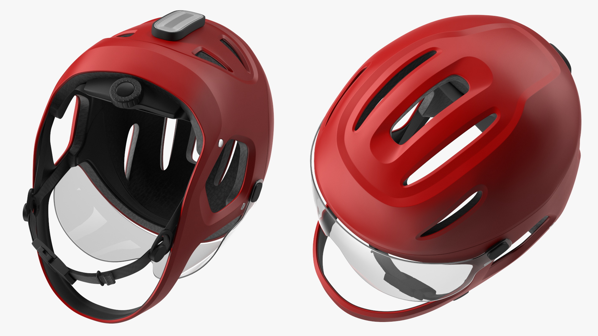 Full-Face E-Bike Helmet Red 3D