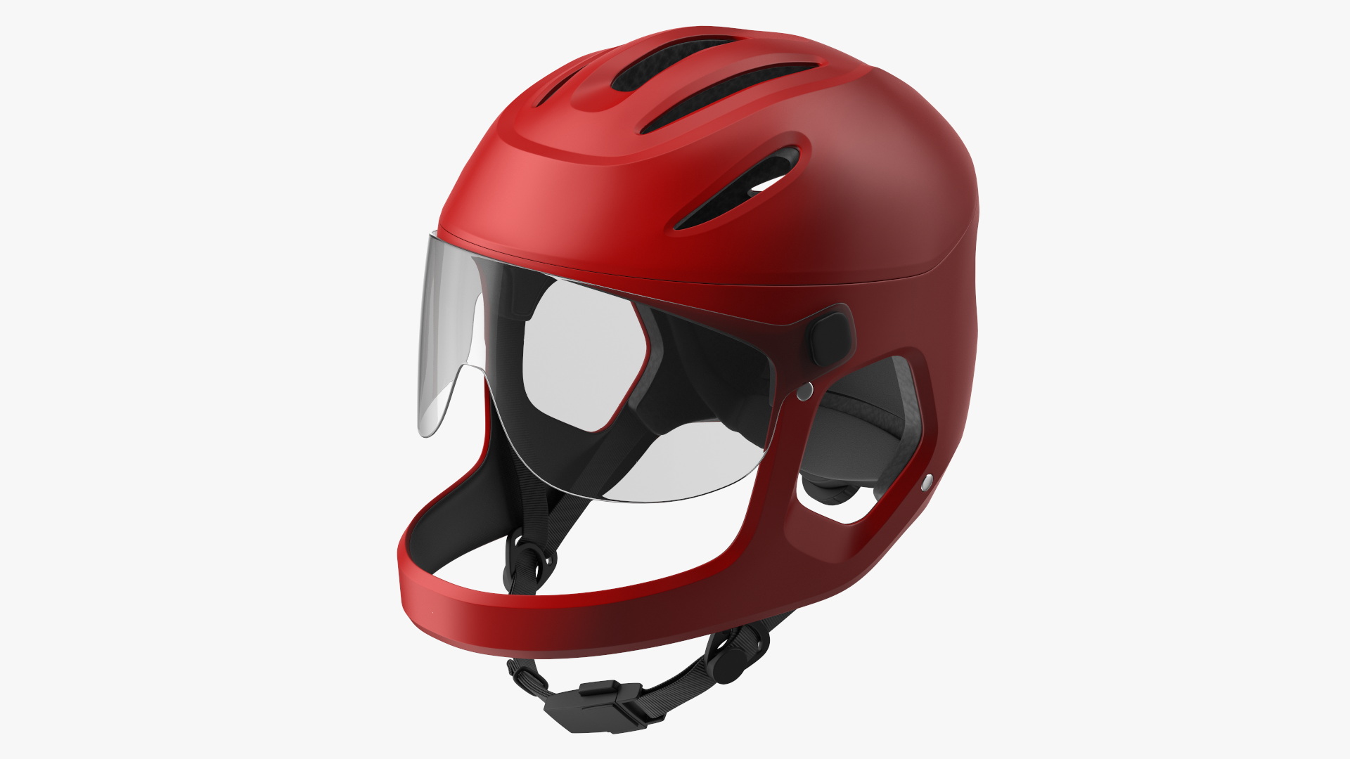 Full-Face E-Bike Helmet Red 3D