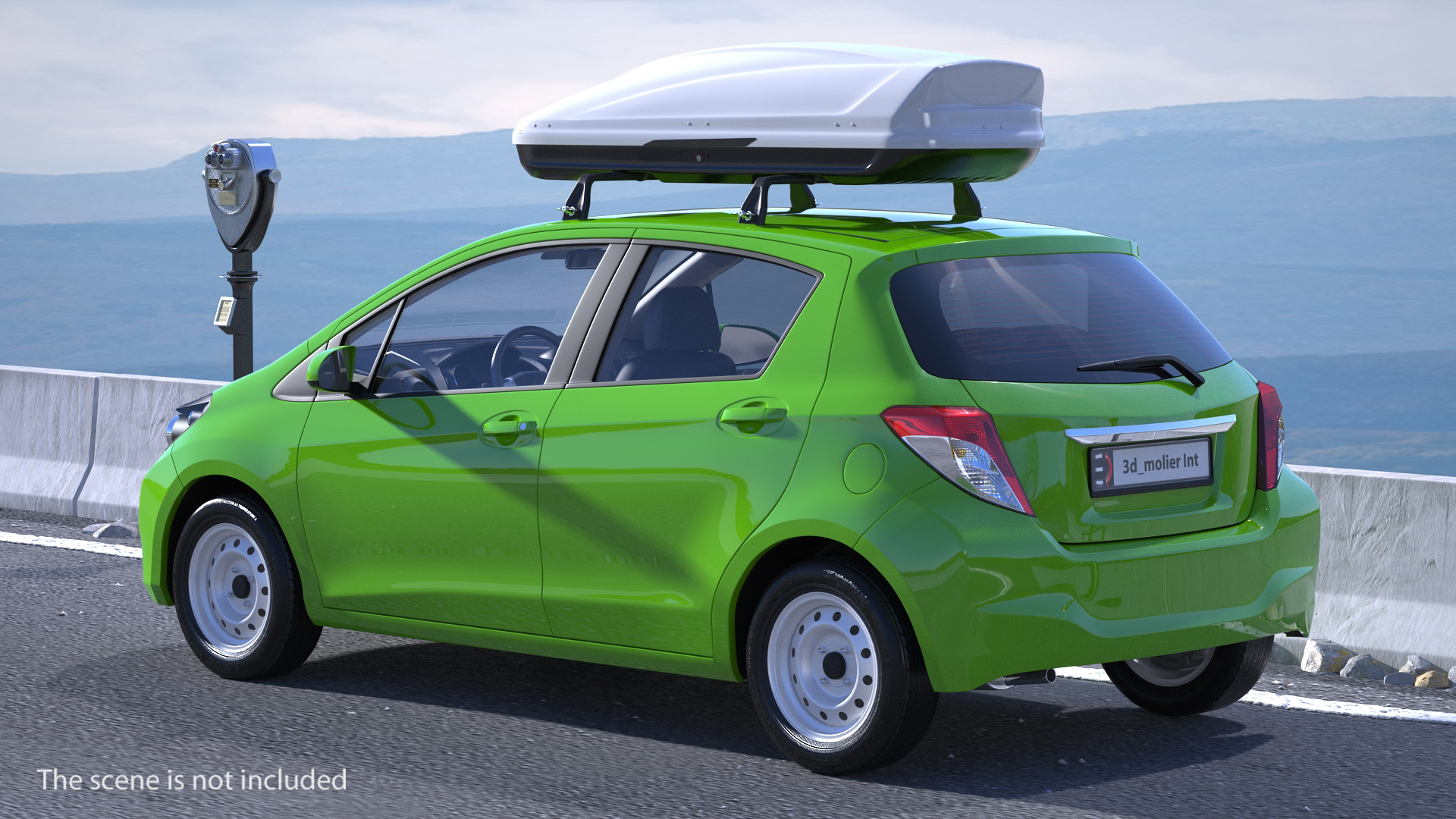 3D model Hatchback with RoofBox Generic