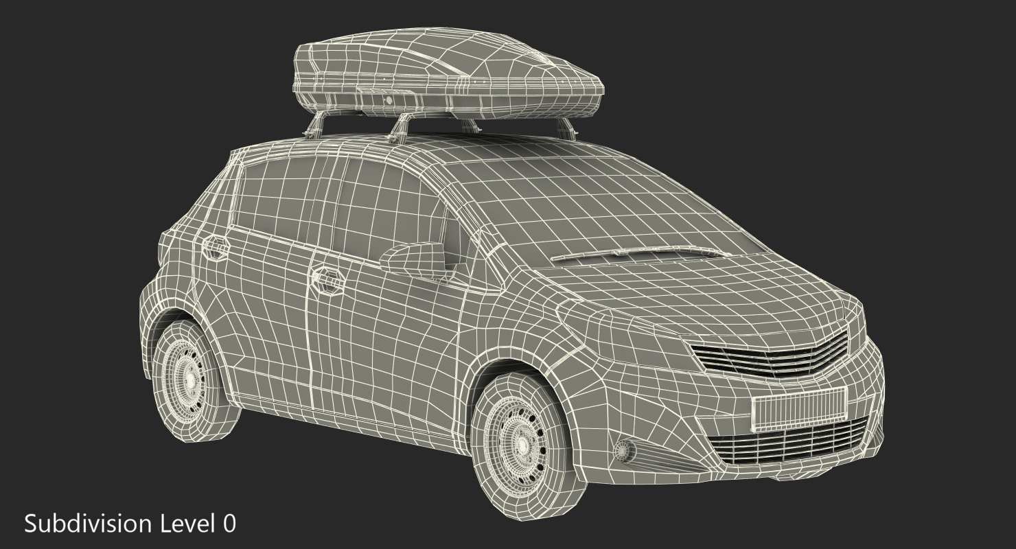 3D model Hatchback with RoofBox Generic