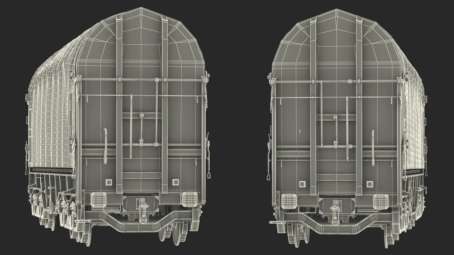 3D Tarpaulin Freight Wagon Closed Dirty