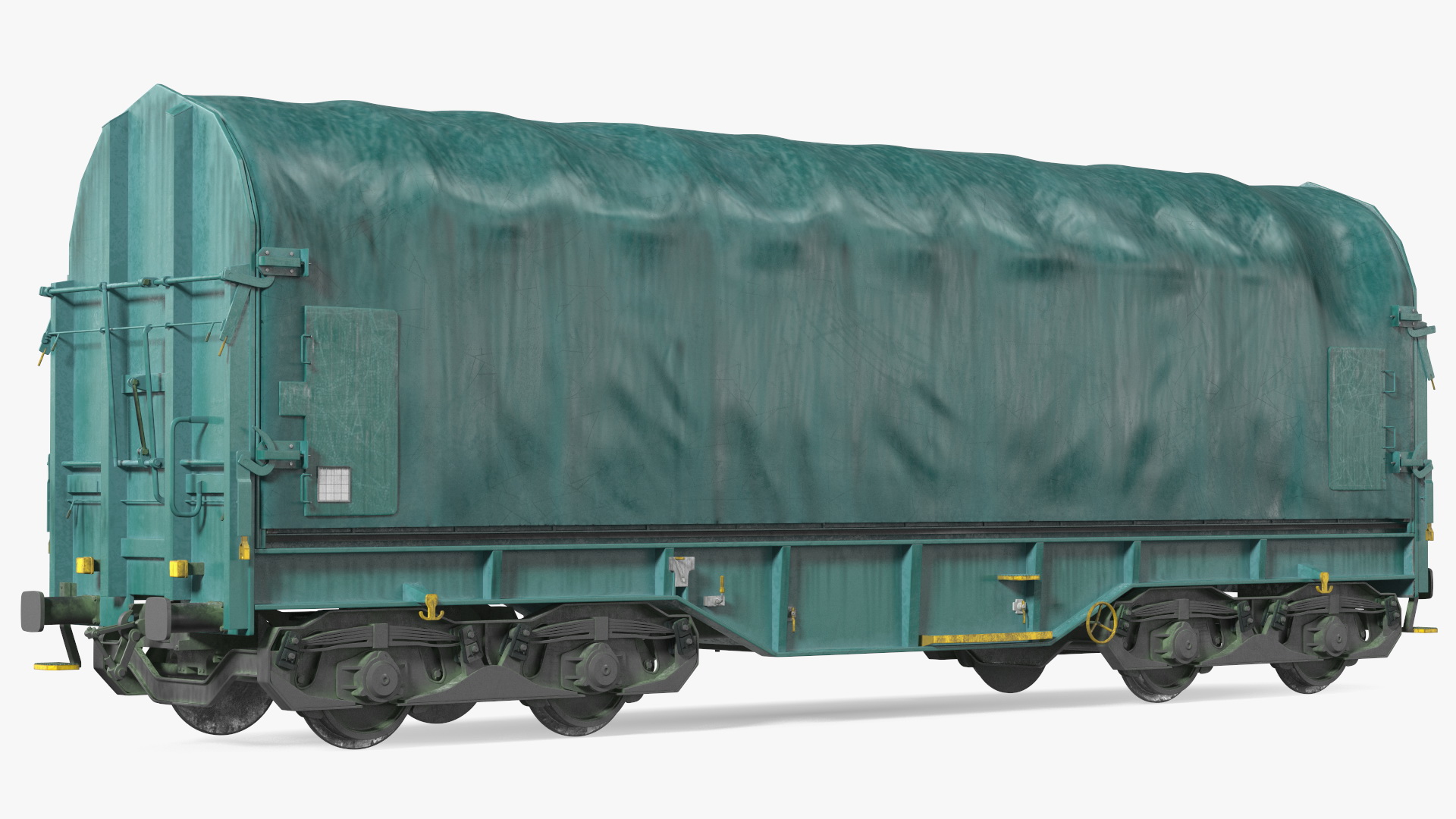 3D Tarpaulin Freight Wagon Closed Dirty