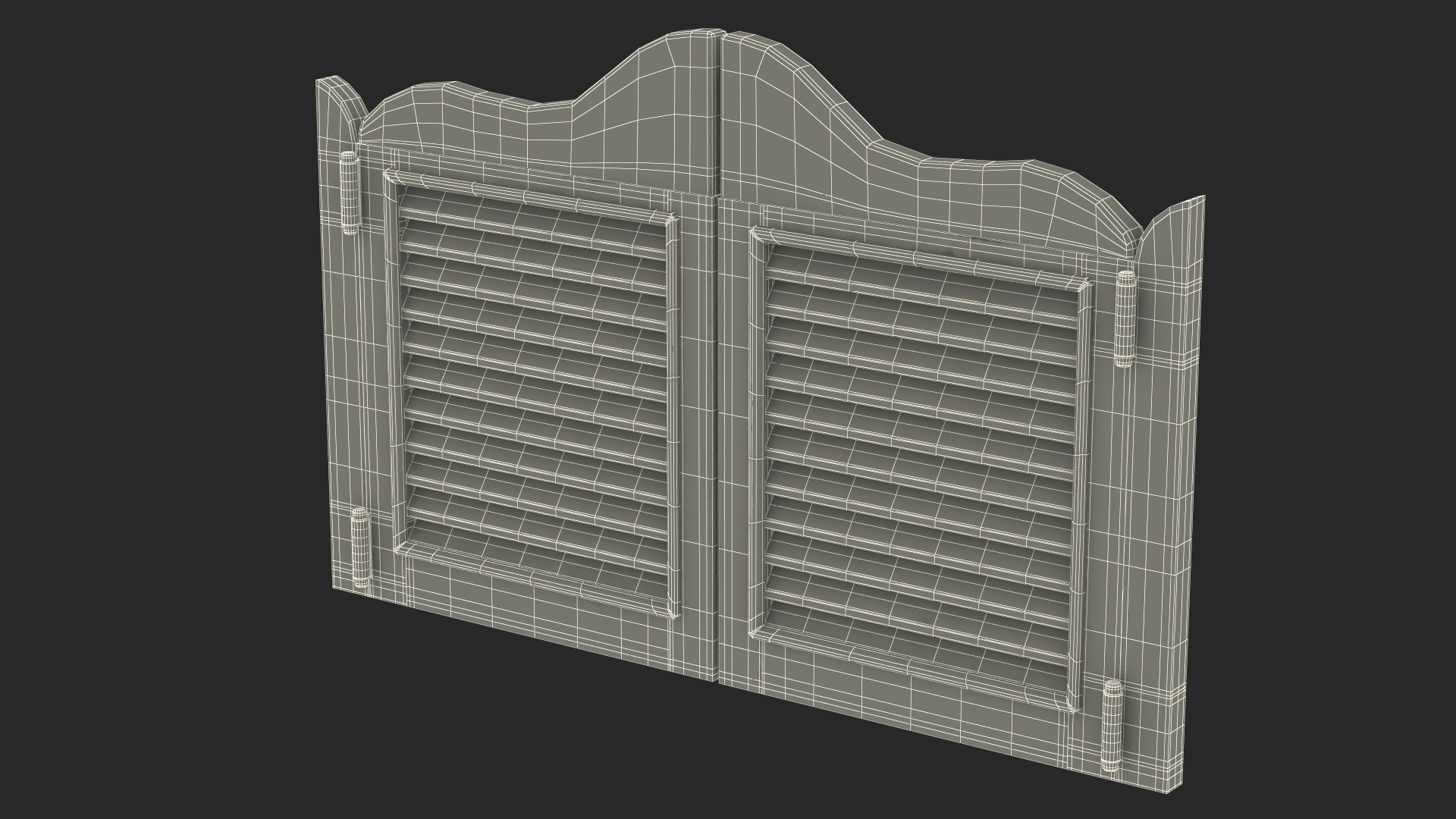 Old Wood Saloon Doors Rigged for Maya 3D