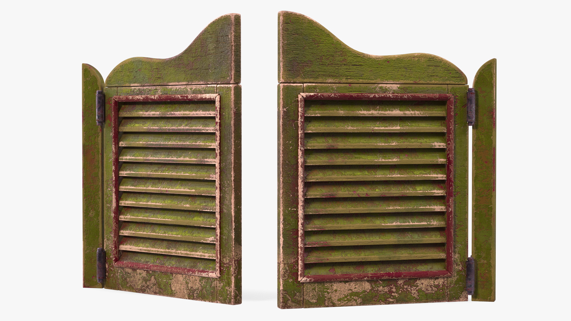 Old Wood Saloon Doors Rigged for Cinema 4D 3D