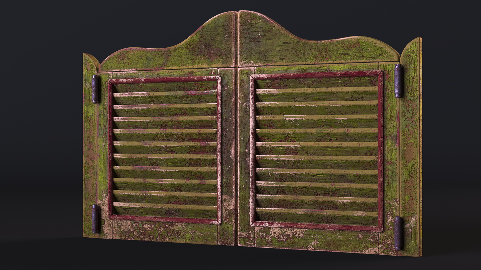 Old Wood Saloon Doors Rigged for Cinema 4D 3D