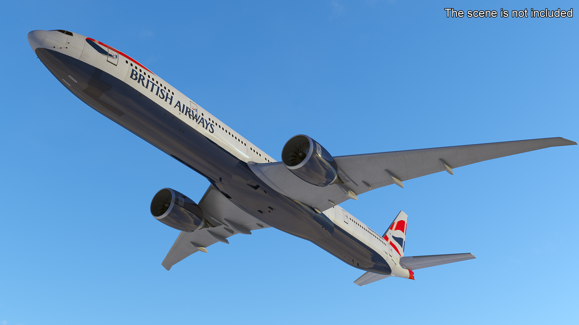 3D Boeing 777 British Airways Rigged model