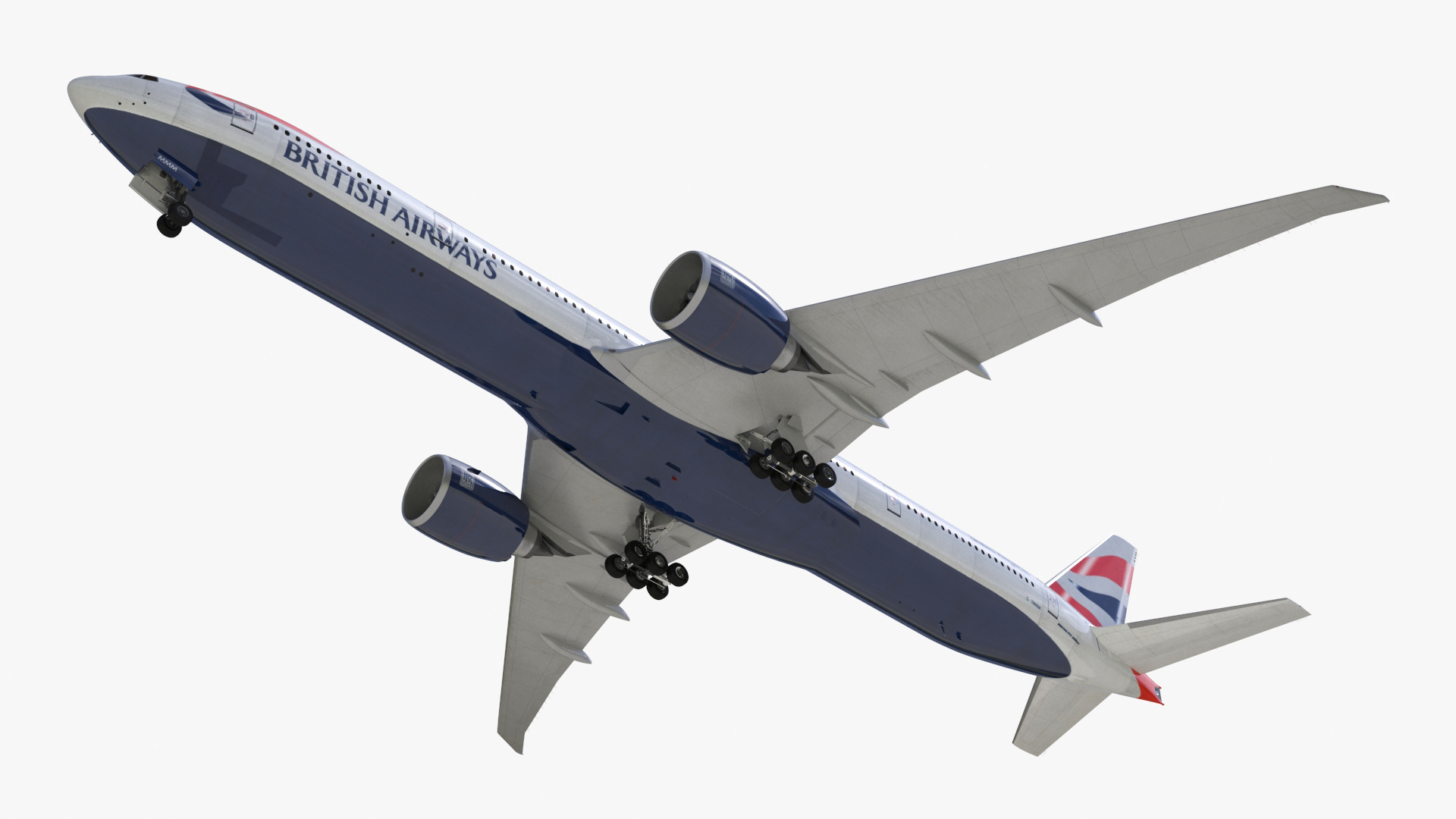 3D Boeing 777 British Airways Rigged model