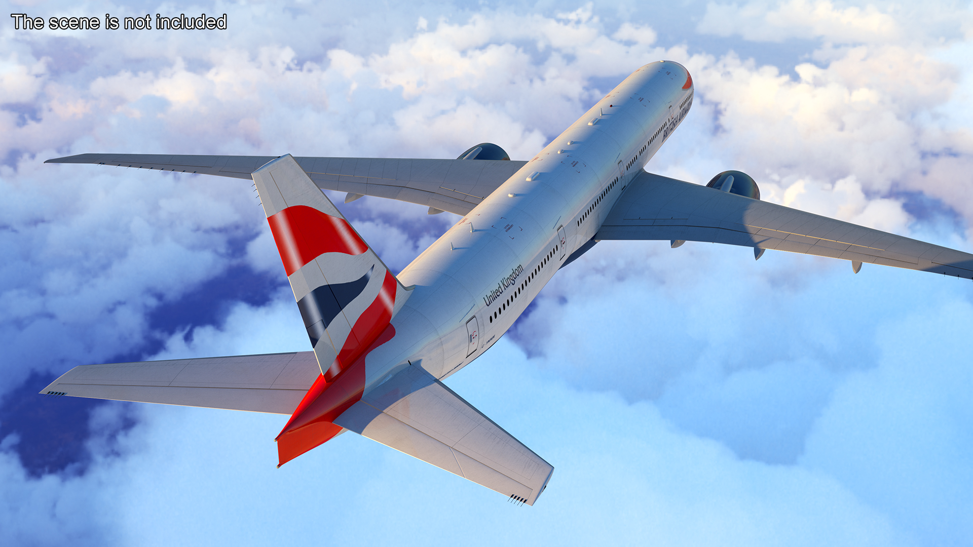 3D Boeing 777 British Airways Rigged model