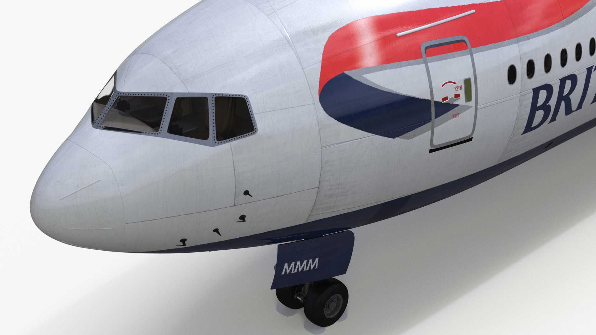 3D Boeing 777 British Airways Rigged model