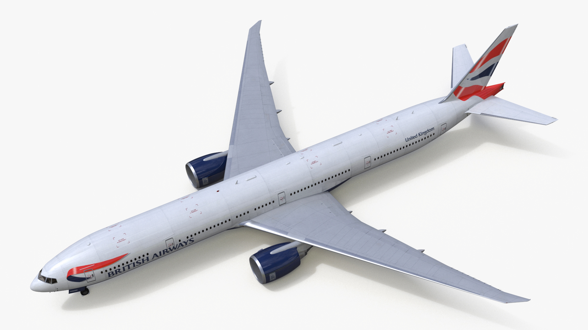 3D Boeing 777 British Airways Rigged model