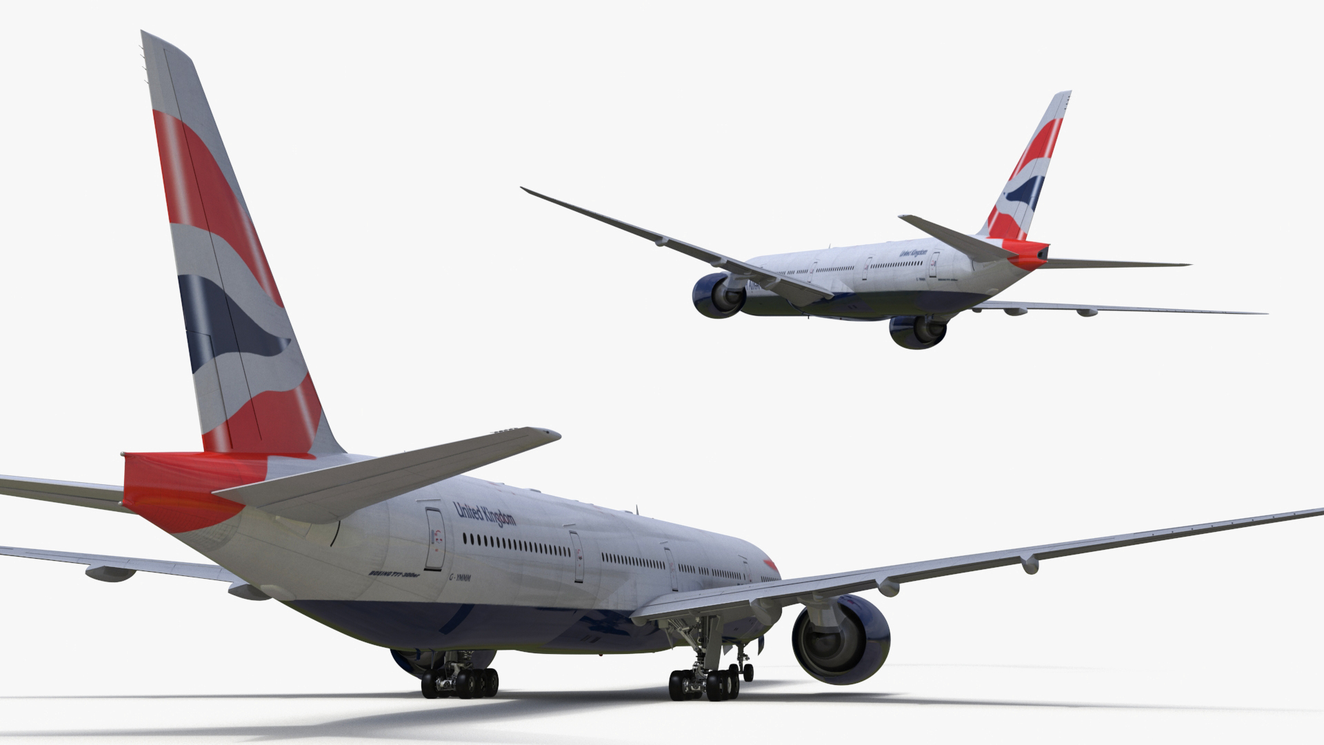 3D Boeing 777 British Airways Rigged model