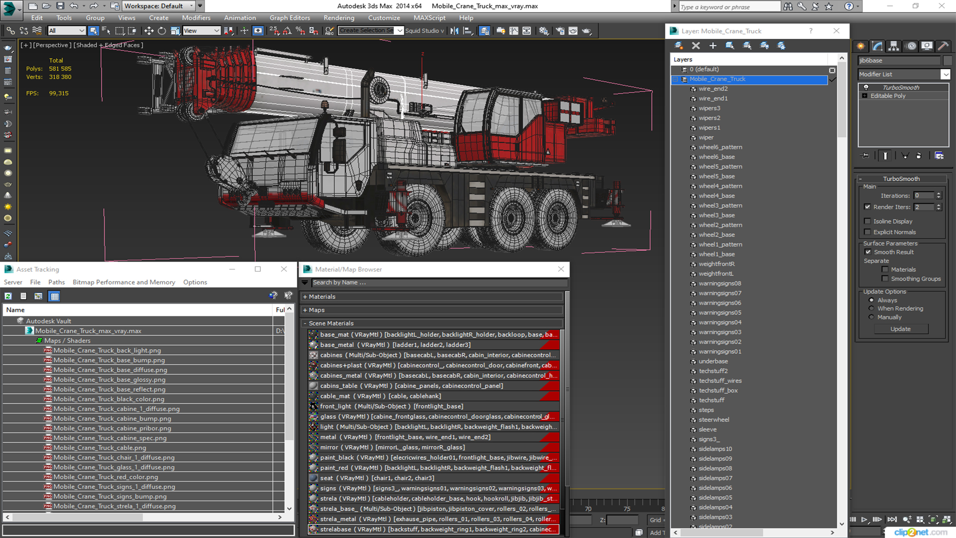 3D Mobile Crane Truck model