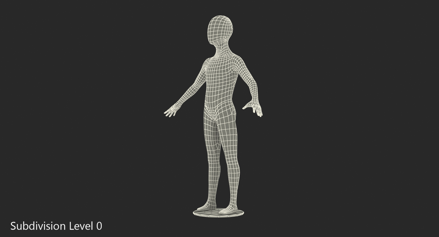 3D model Child Mannequin Dark