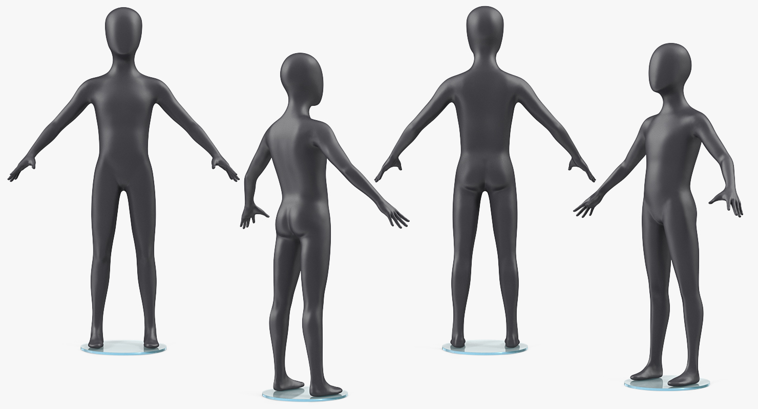 3D model Child Mannequin Dark