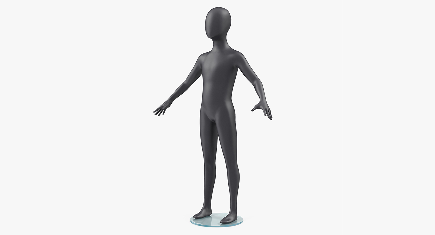 3D model Child Mannequin Dark