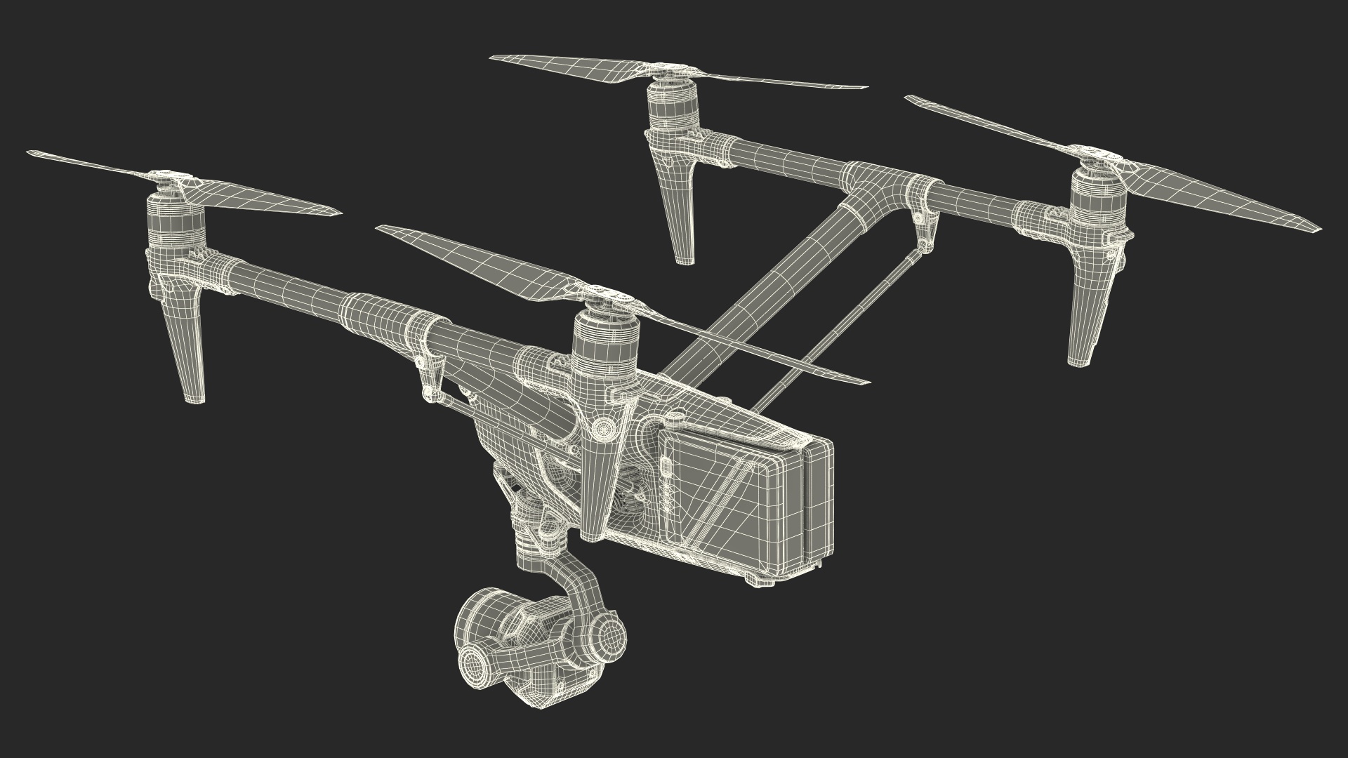 3D Drone DJI Inspires model