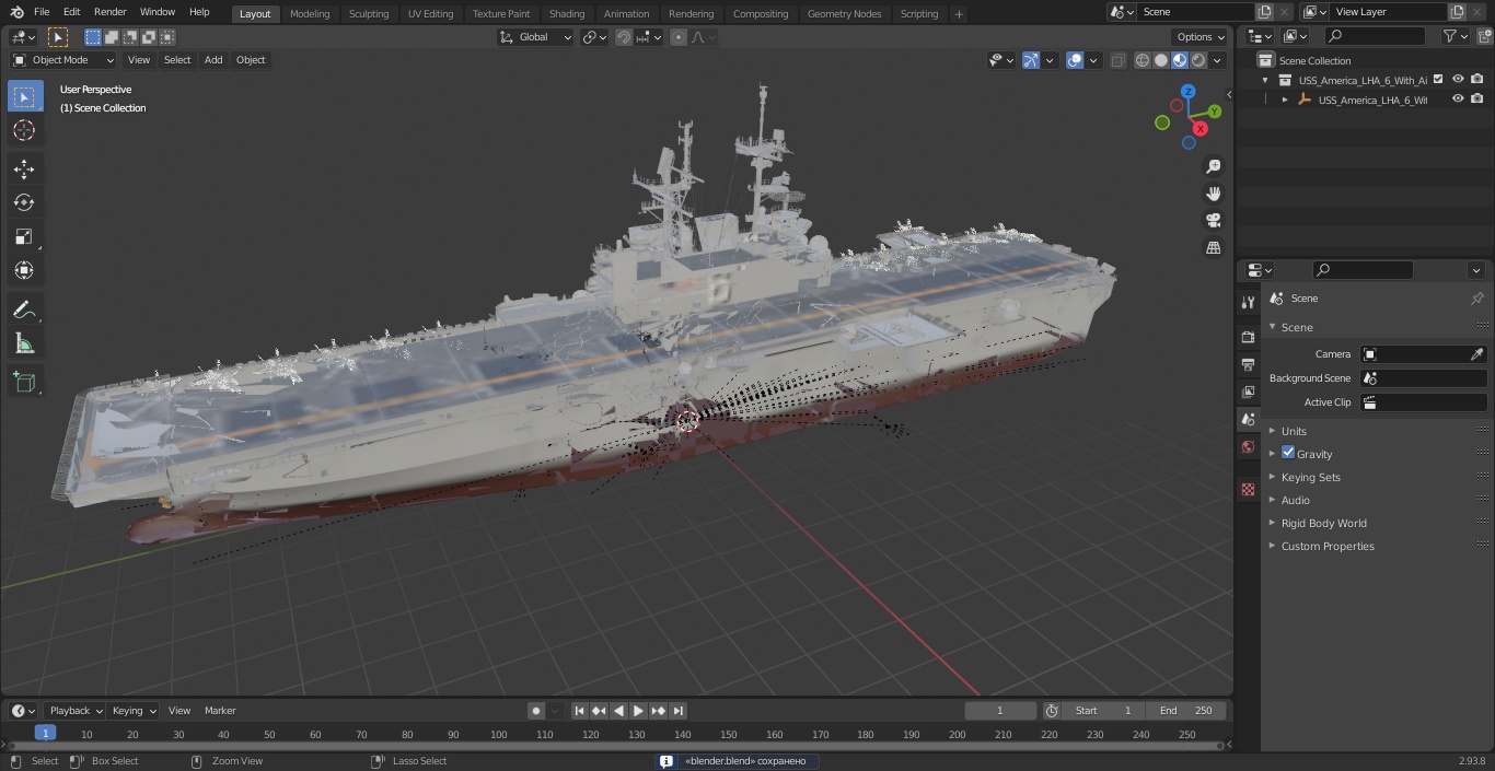 USS America LHA 6 with Aircrafts 3D