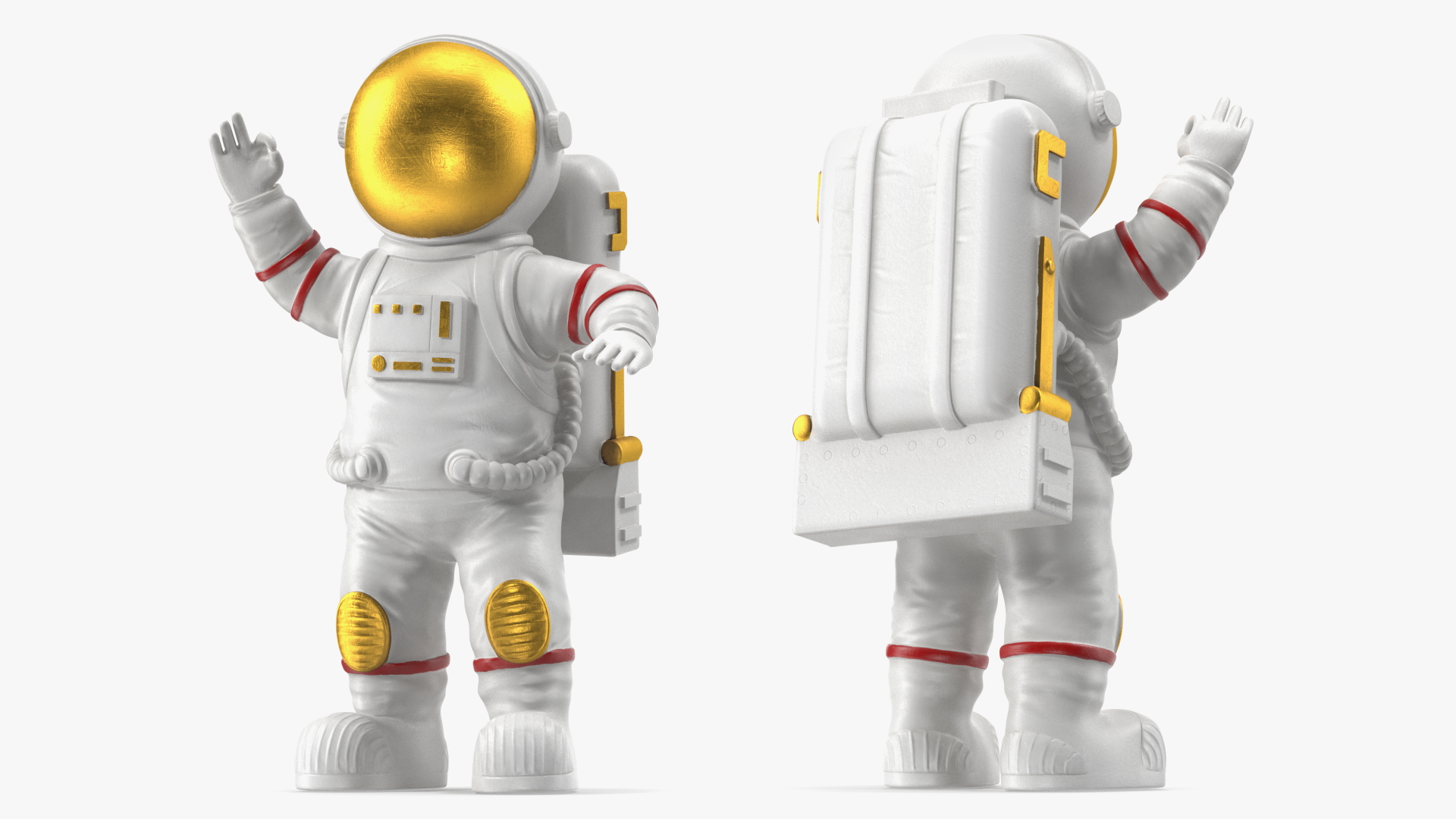 3D Astronaut Toy Character White Rigged