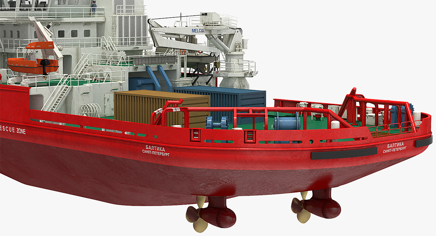 Asymmetric Icebreaker Baltika Oblique 3D