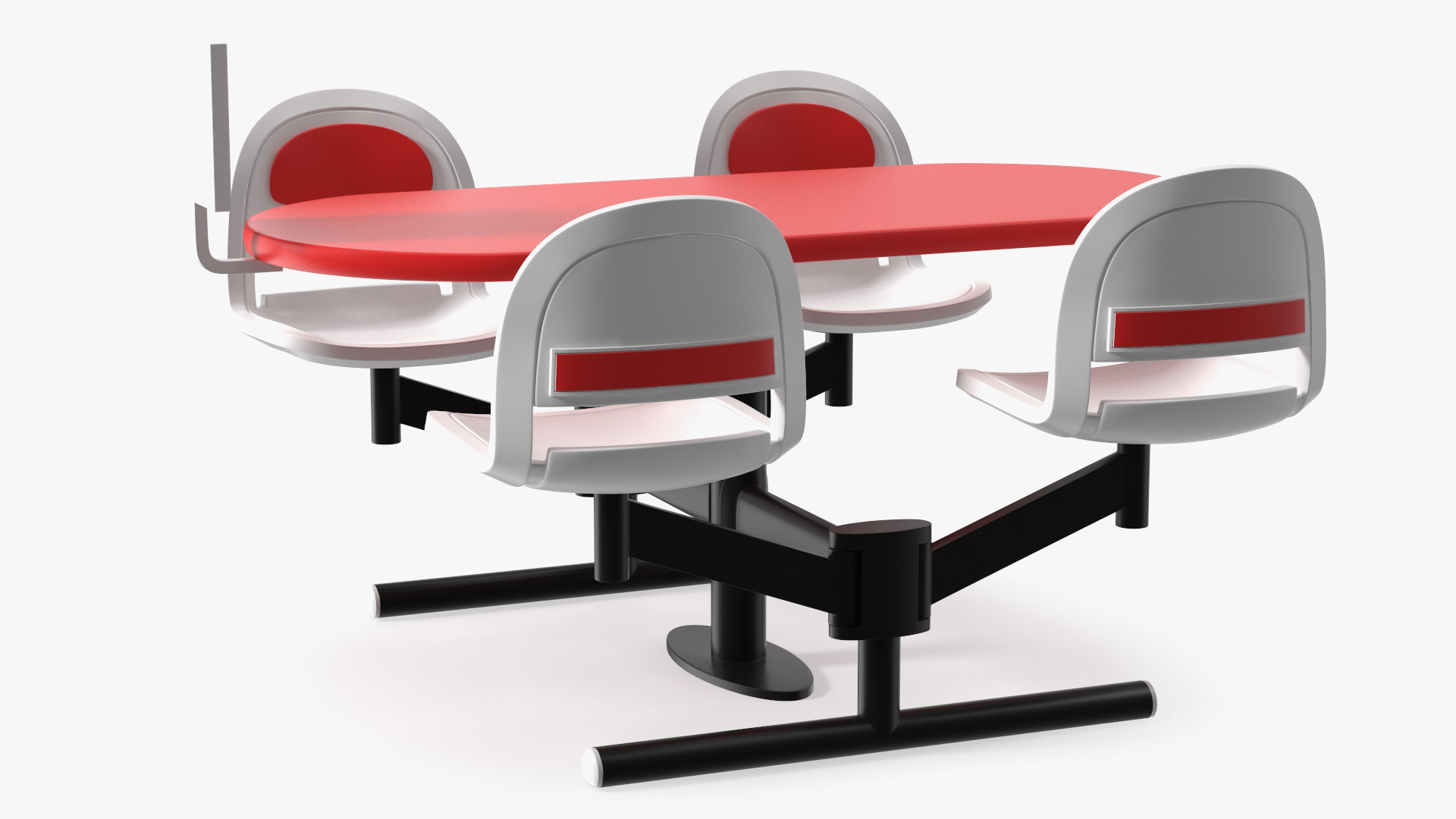 3D model Bowling Center Table with Scoreboard Red