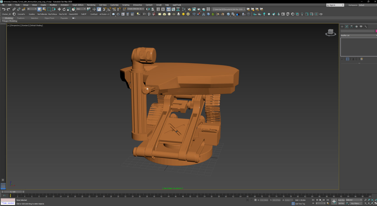 3D model Armored Combat Turret with Ammunition for 3D Print