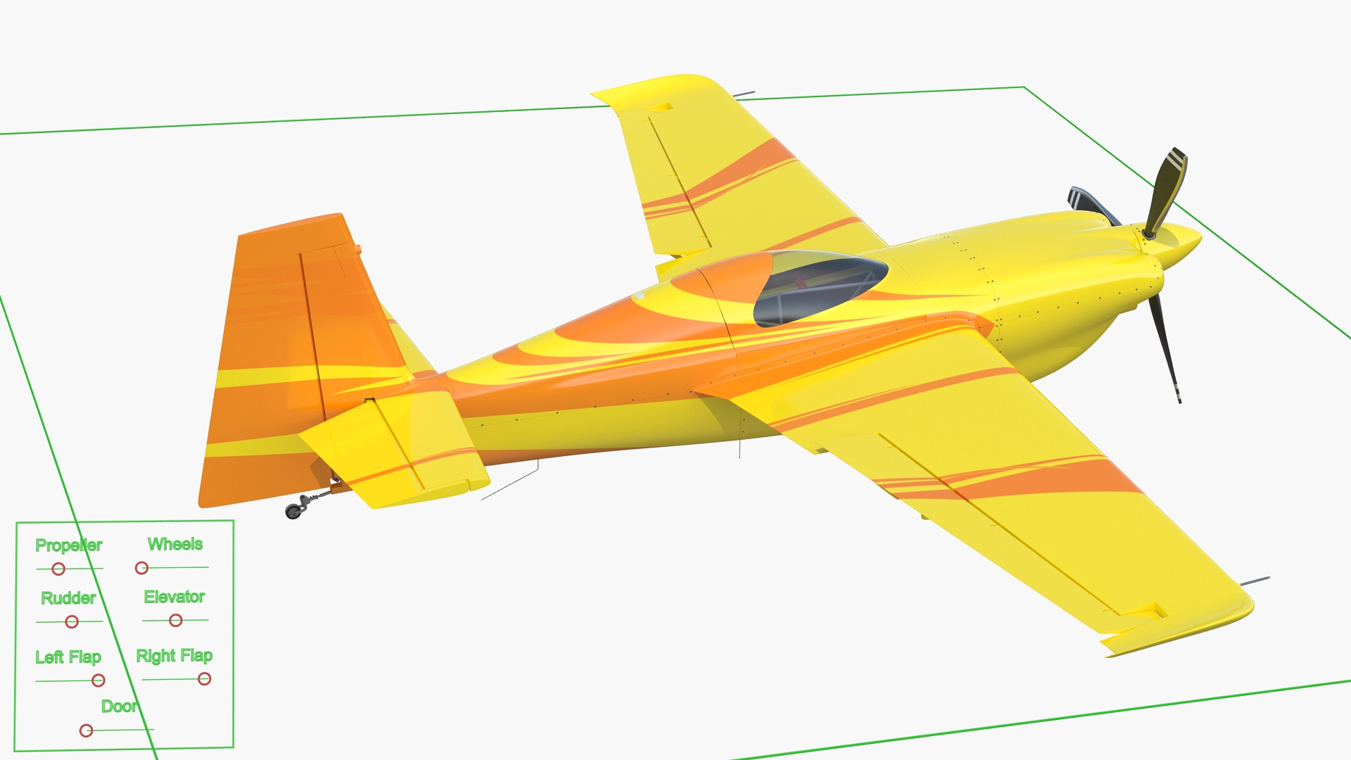 Sport Aerobatic Aircraft Generic Rigged 3D model