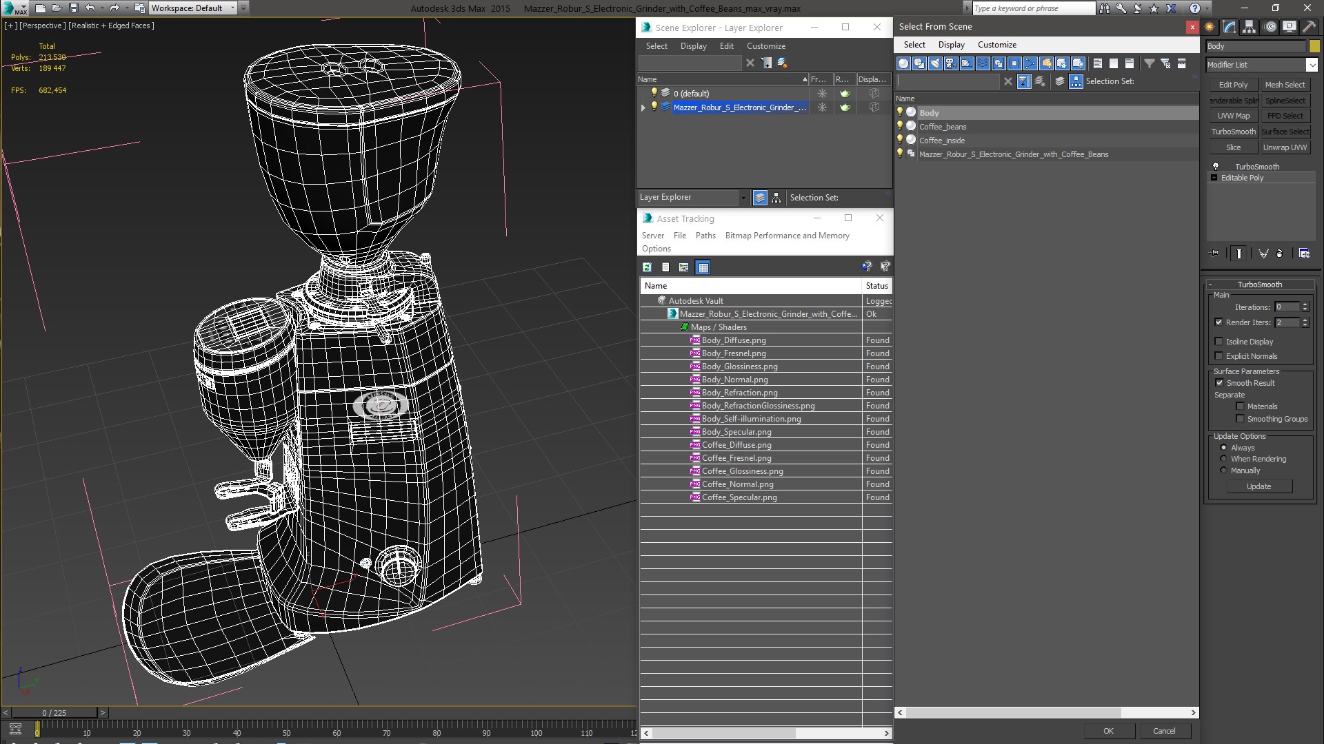 3D Mazzer Robur S Electronic Grinder with Coffee Beans