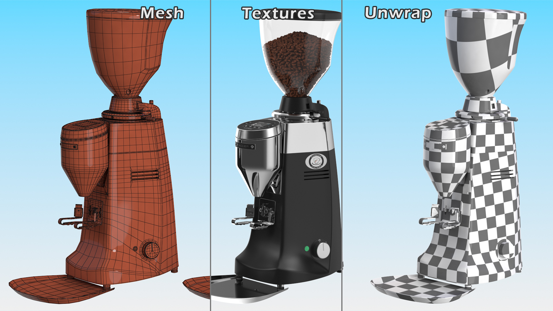 3D Mazzer Robur S Electronic Grinder with Coffee Beans