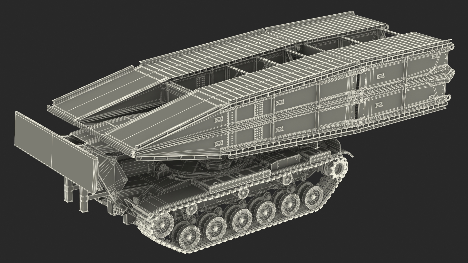 AVLB M60A1 Launched Bridge Green Rigged 3D model