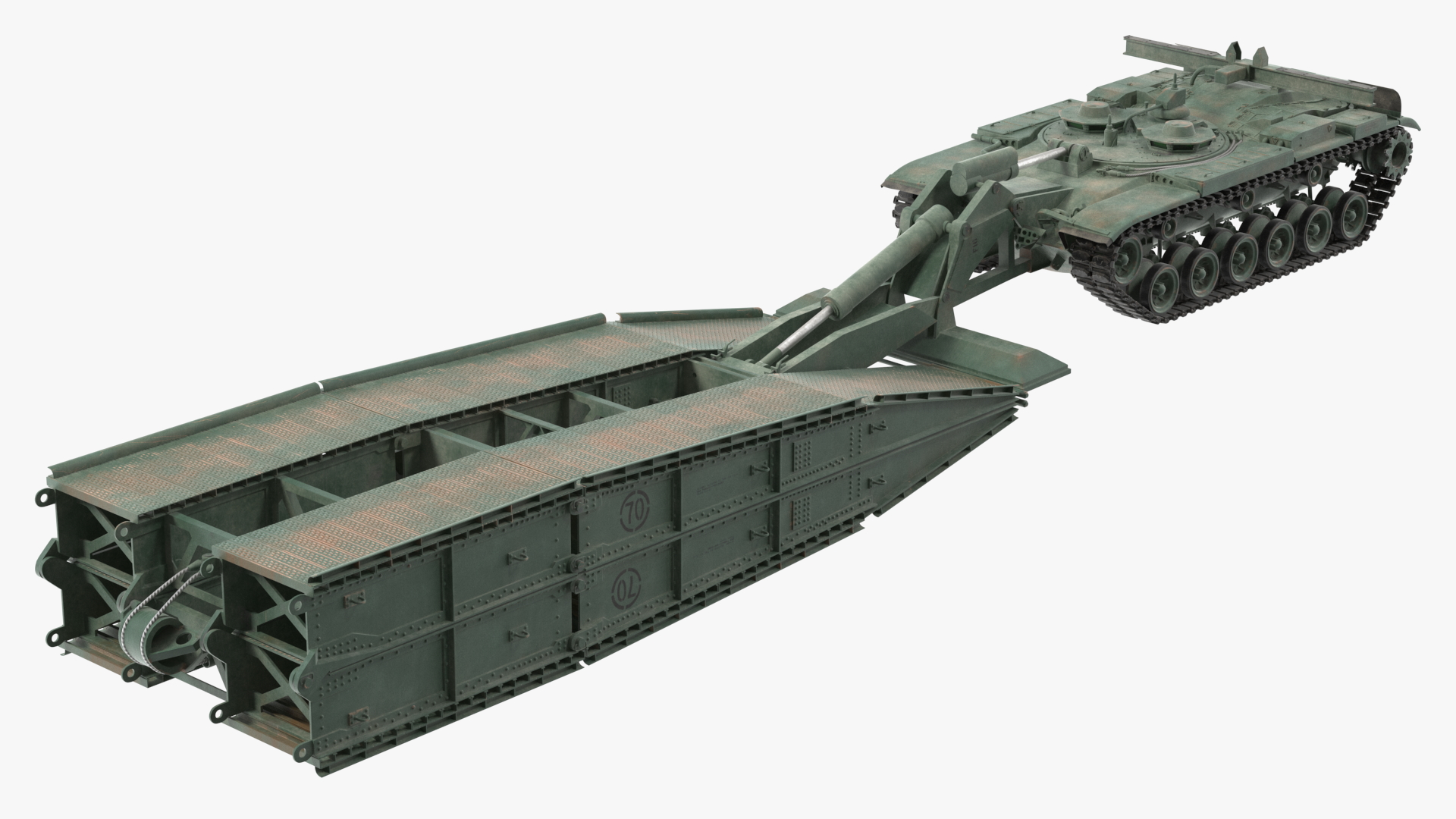 AVLB M60A1 Launched Bridge Green Rigged 3D model