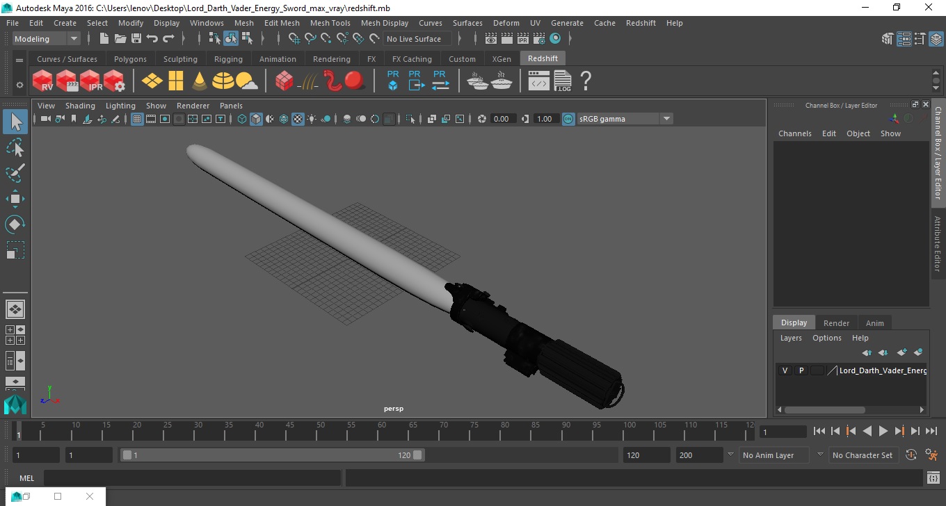 Lord Darth Vader Energy Sword 3D model