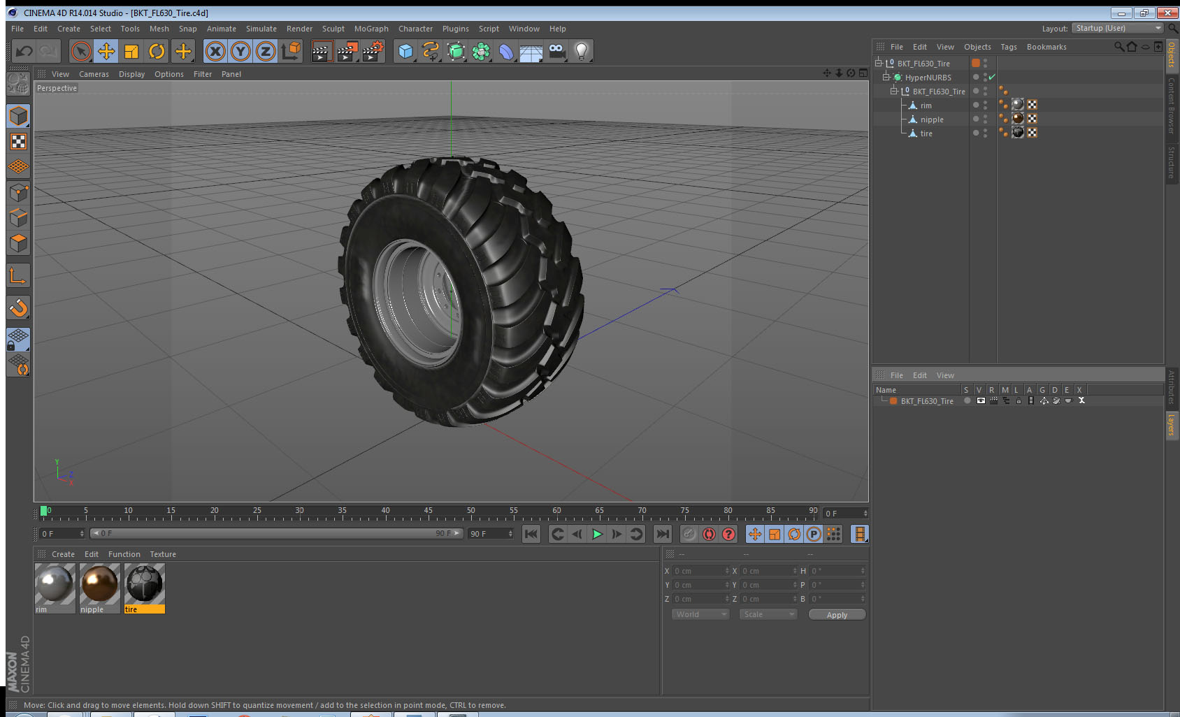 BKT FL630 Tire 3D model