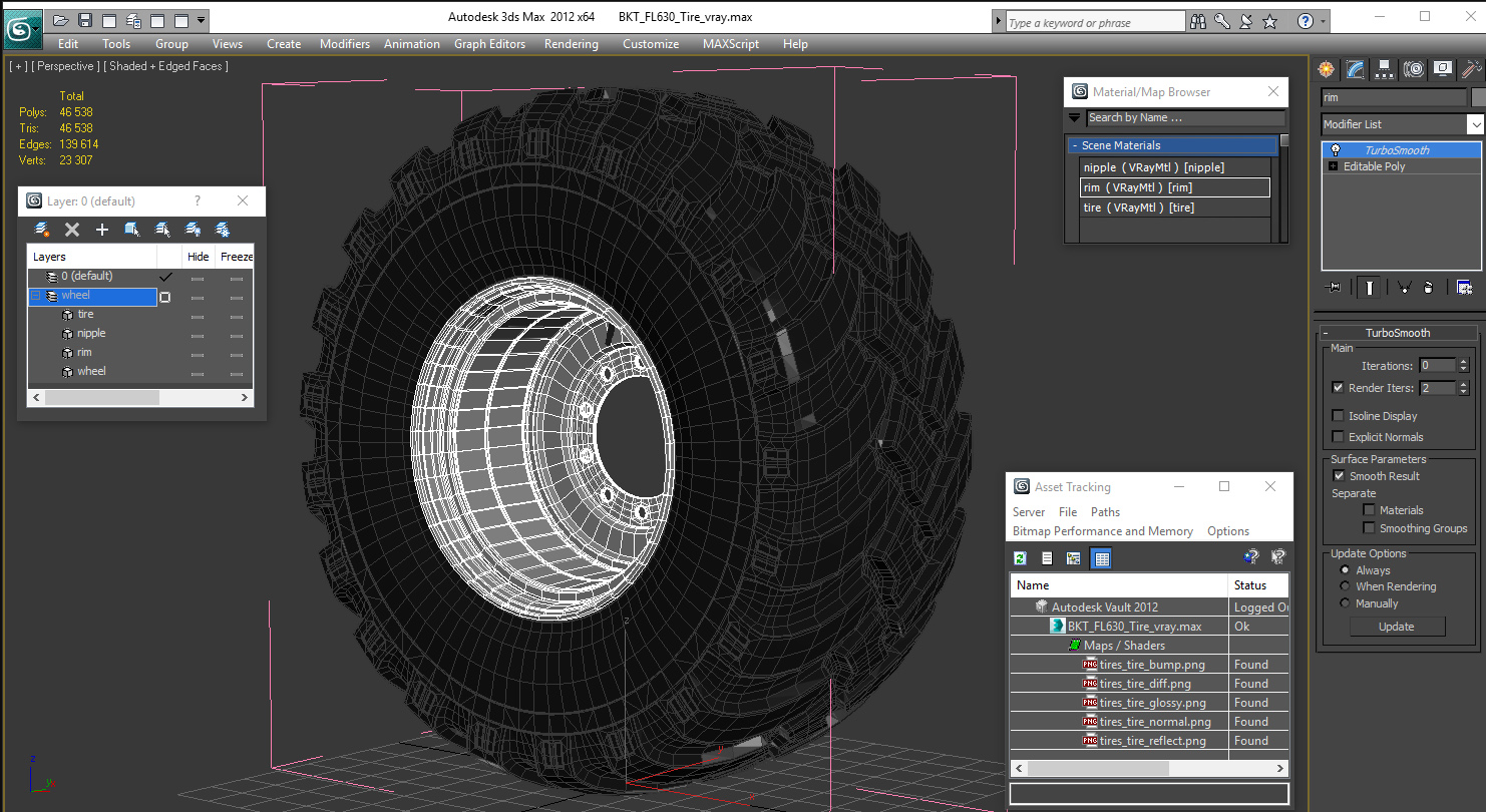 BKT FL630 Tire 3D model