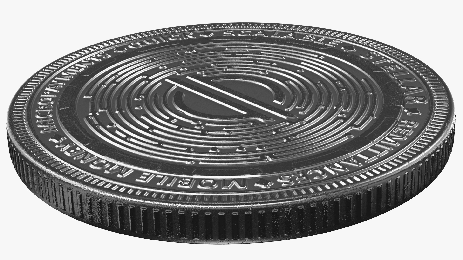 Stellar Lumens XLM Physical Coin Silver 3D model