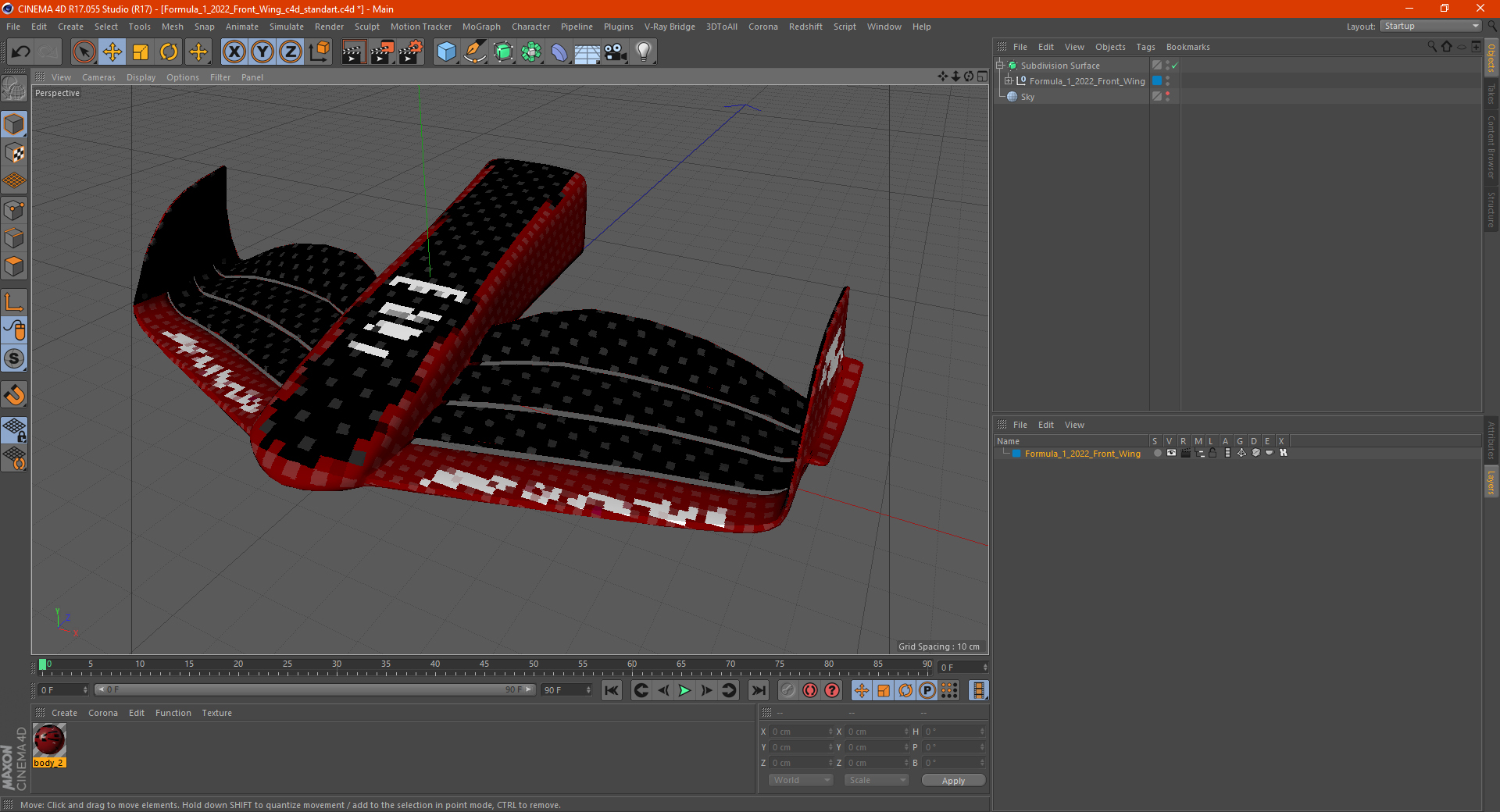 3D model Formula 1 2022 Front Wing