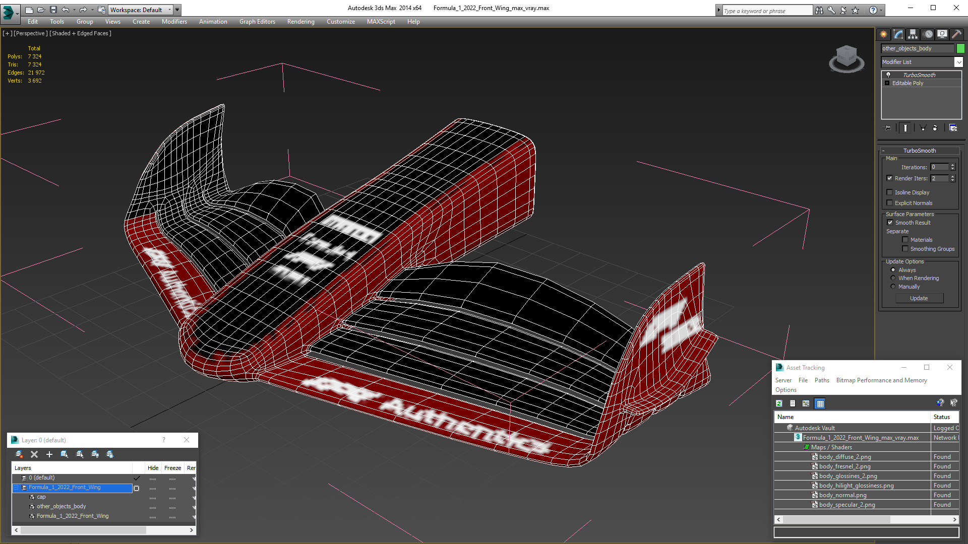 3D model Formula 1 2022 Front Wing