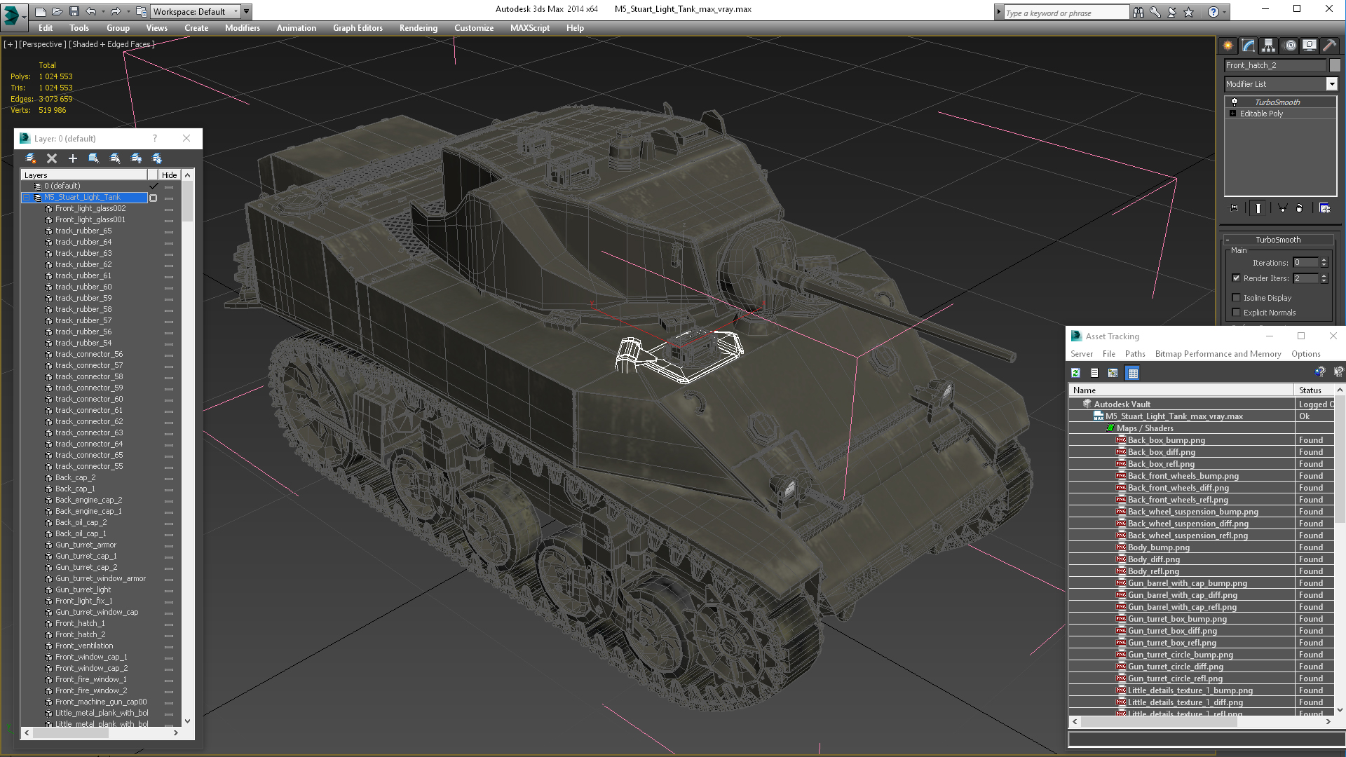 3D model M5 Stuart Light Tank