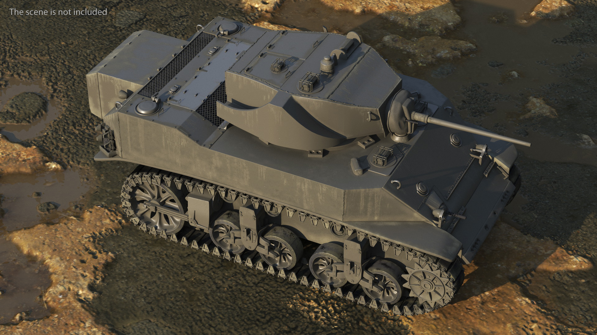 3D model M5 Stuart Light Tank