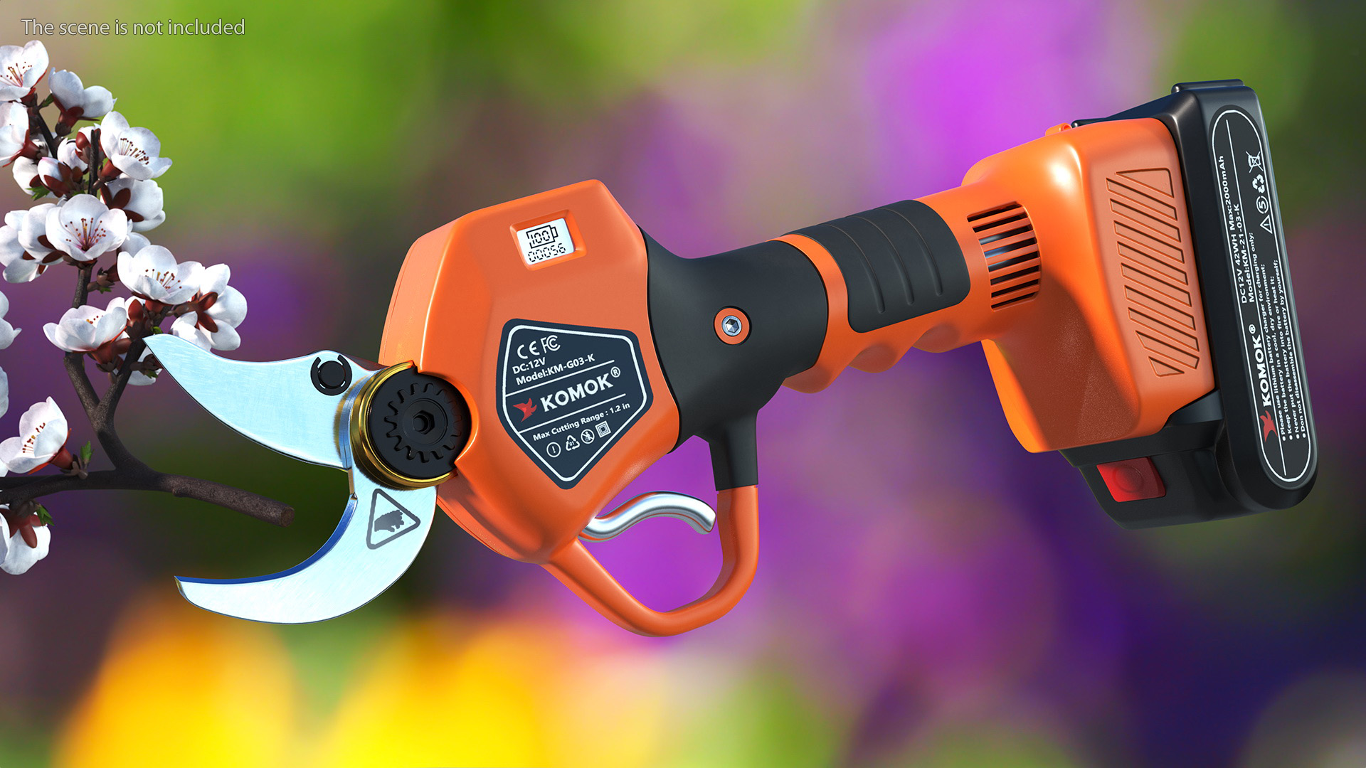 3D Orange Komok Cordless Pruner model