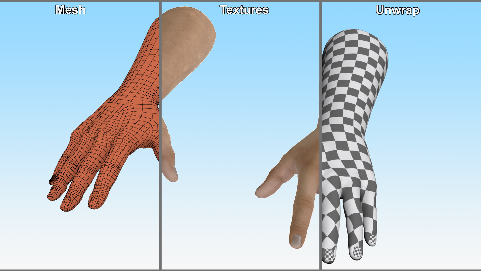 3D model White Man Hands Base Pose