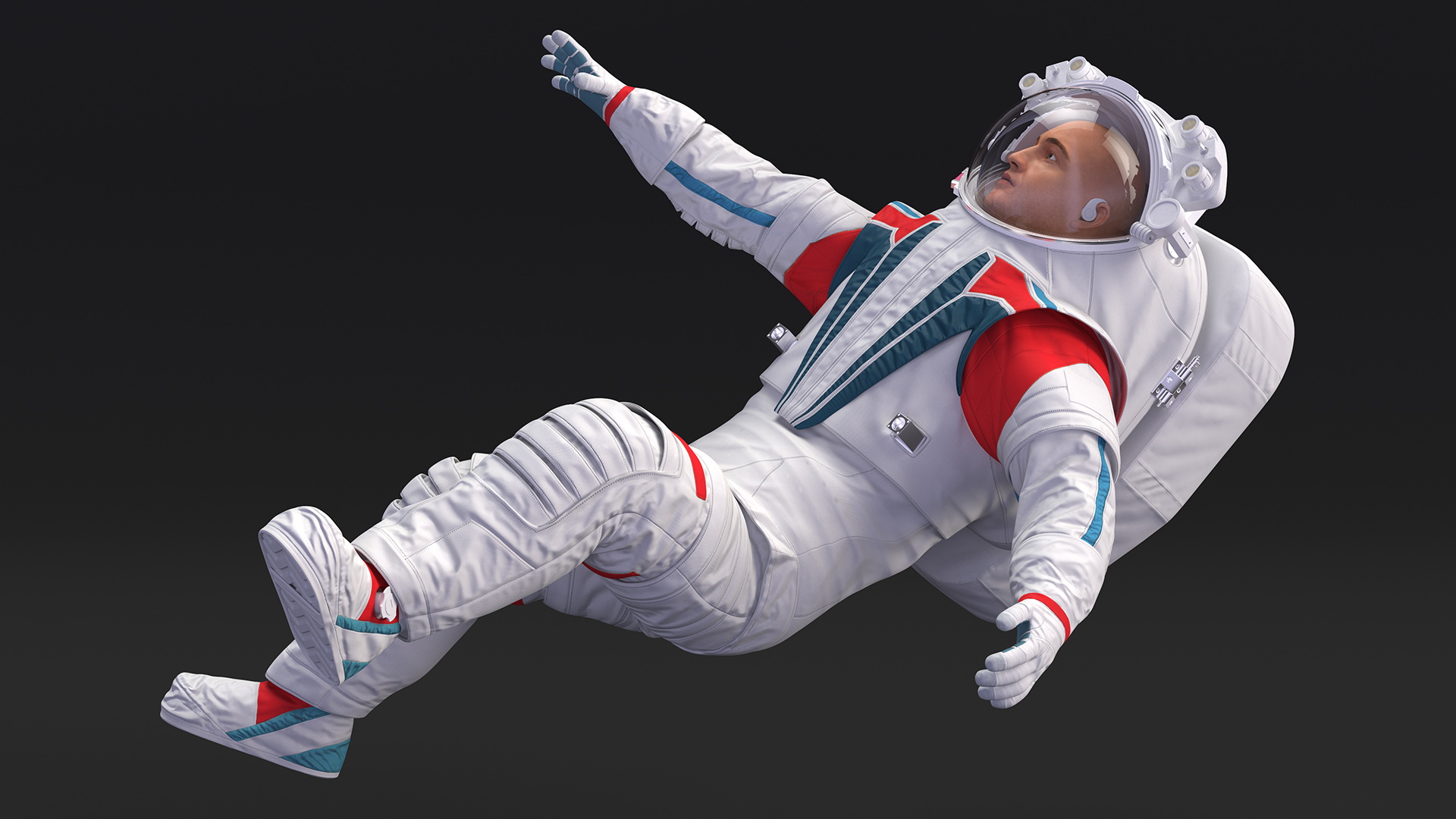 Astronaut Wearing Futuristic Spacesuit Fur Rigged 3D model