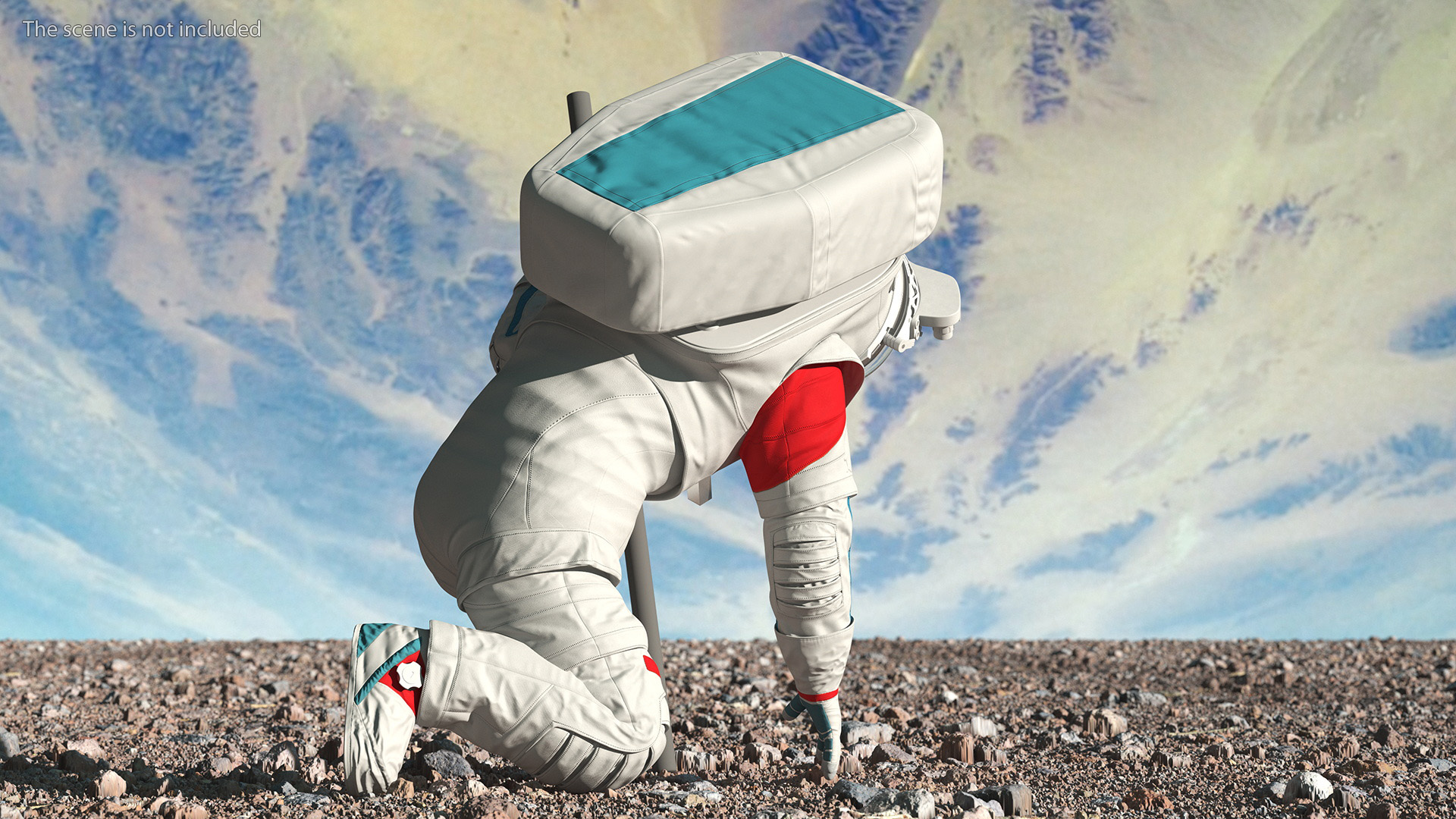 Astronaut Wearing Futuristic Spacesuit Fur Rigged 3D model