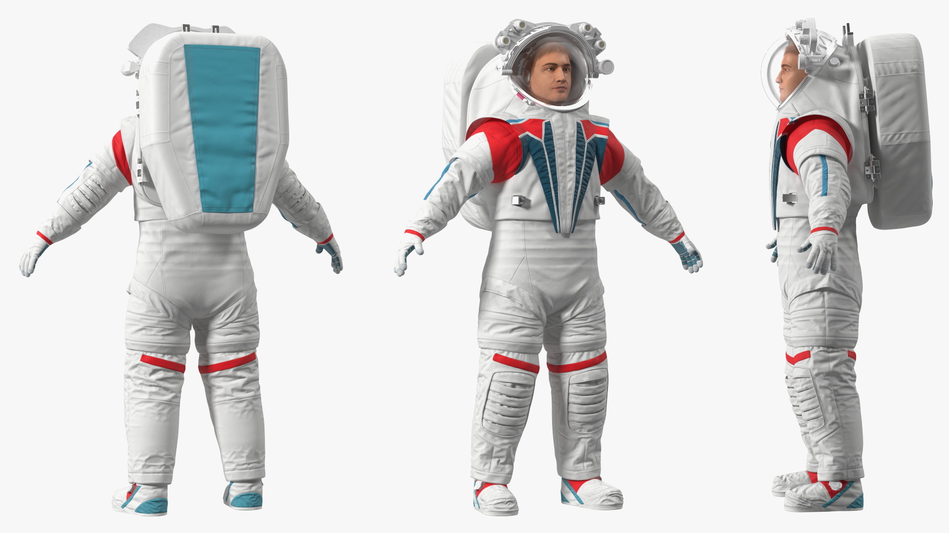 Astronaut Wearing Futuristic Spacesuit Fur Rigged 3D model