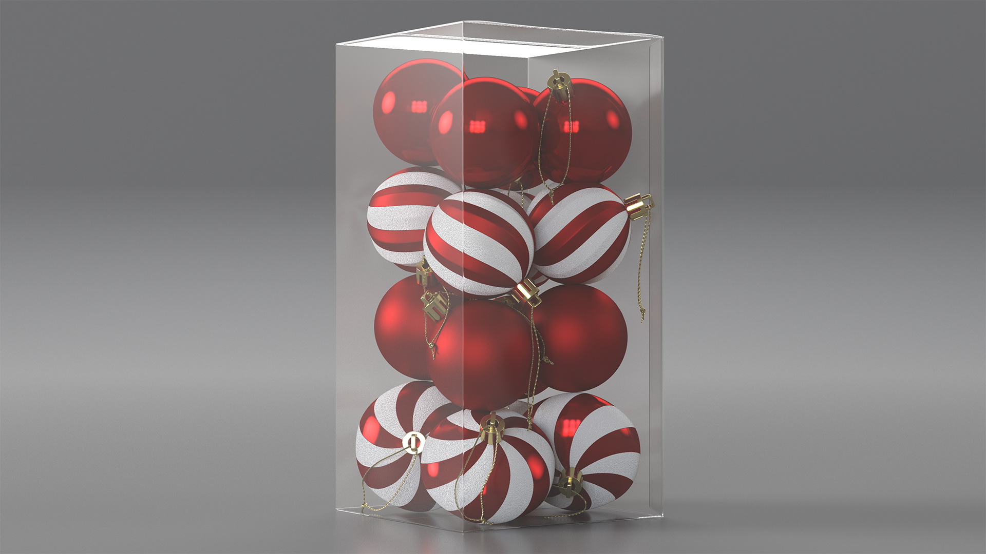 3D Assorted Christmas Ball Ornaments Pack model